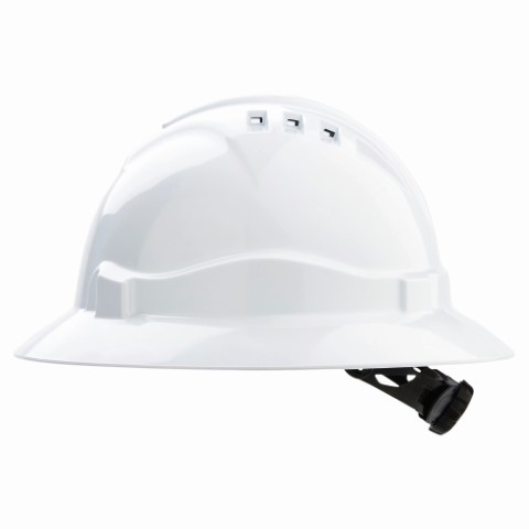 PRO HARD HAT FULL BRIM UNVENTED RATCHET HARNESS - V6 WHITE